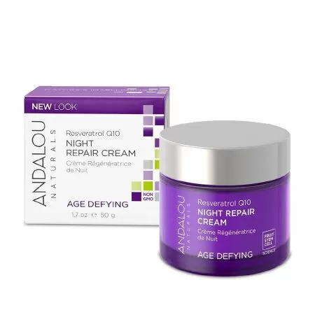 Andalou Naturals, Night Repair Cream, Resveratrol Q10