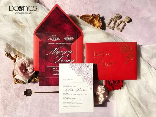 Peonies Wedding - Thiệp cưới thiết kế