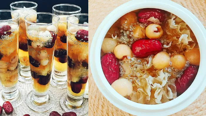 Chè nấm tuyết táo đỏ