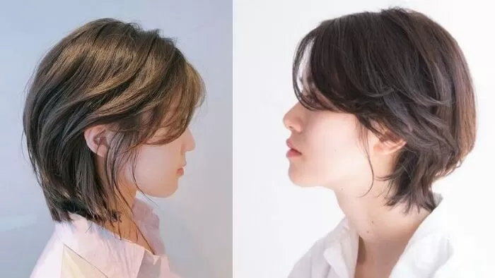 Tóc mullet layer hai mái uốn cụp đuôi