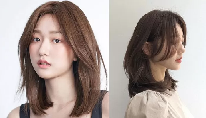Tóc mullet layer ngang vai duỗi thẳng