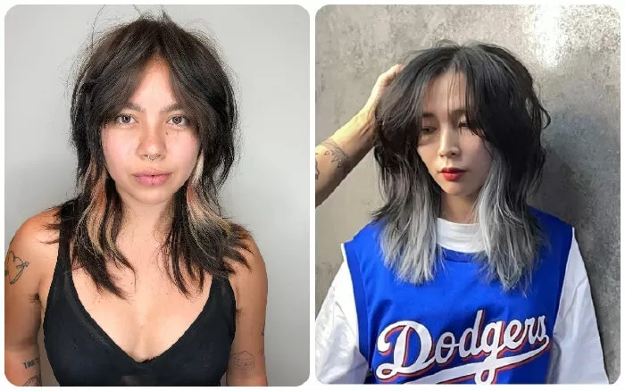 Mullet layer highlight ở phần tóc gáy