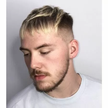 Tóc layer nam mái lệch thẳng kiểu high fade