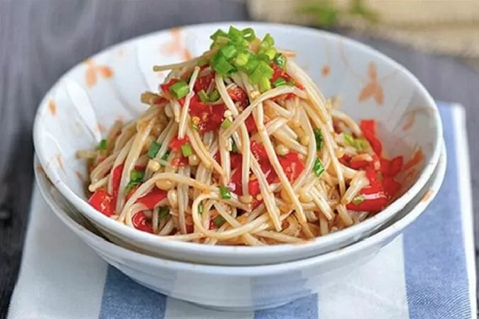 Nấm kim châm xào chay