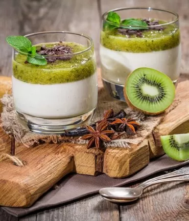 Panna cotta kiwi