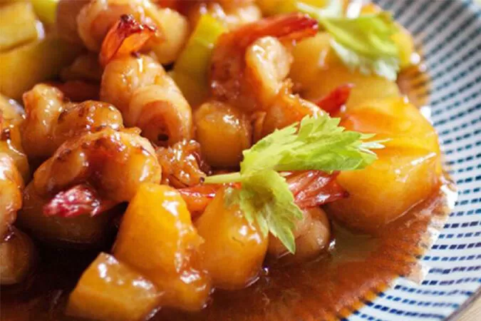 Dưa lưới rim tôm