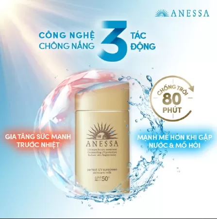 Kem chống nắng dạng sữa Anessa Perfect UV Sunscreen Skincare Milk