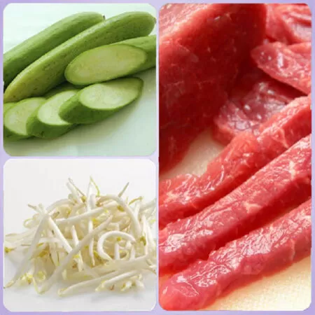 Cháo thịt bò và giá đỗ cho bé ăn dặm