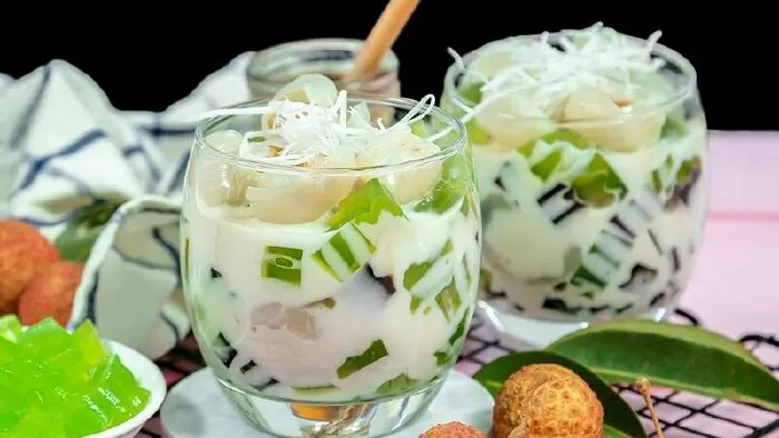 Chè thạch vải lá nếp