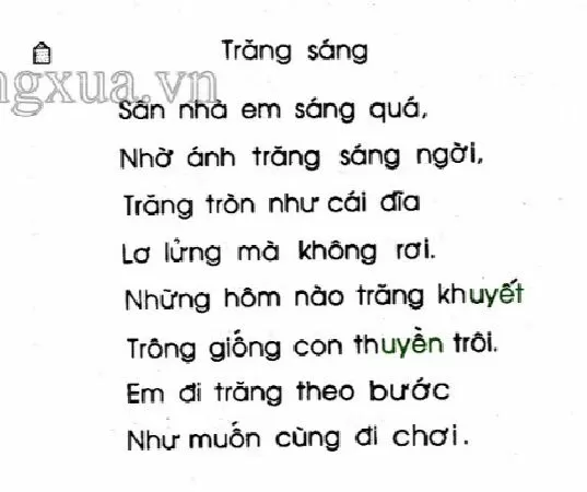 Trăng sáng - Nhược Thủy (bài 120 trang 83)