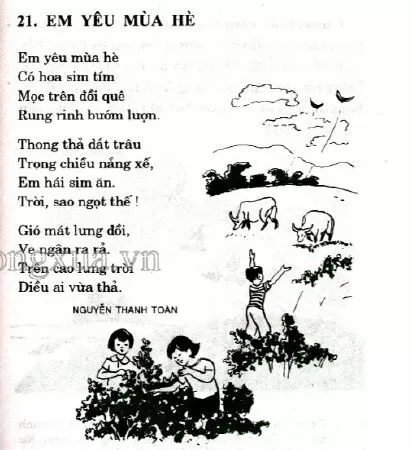 Em yêu mùa hè - Nguyễn Thanh Toàn (tập đọc trang 117 có trích 3 khổ đầu)