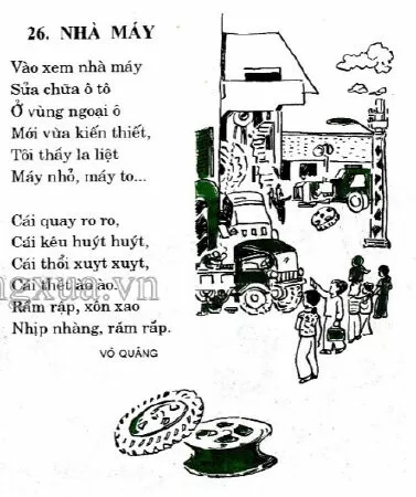 Trong một nhà máy - Võ Quảng (tập đọc trang 123 có trích khổ 1 và 6 câu đầu của khổ 2)