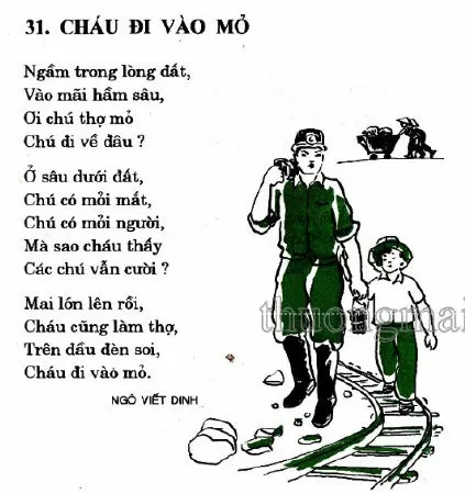Cháu đi vào mỏ - Ngô Viết Dinh (tập đọc trang 130)