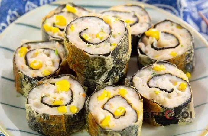 Chả tôm cuộn rong biển