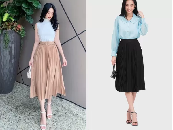 Chân váy dập ly