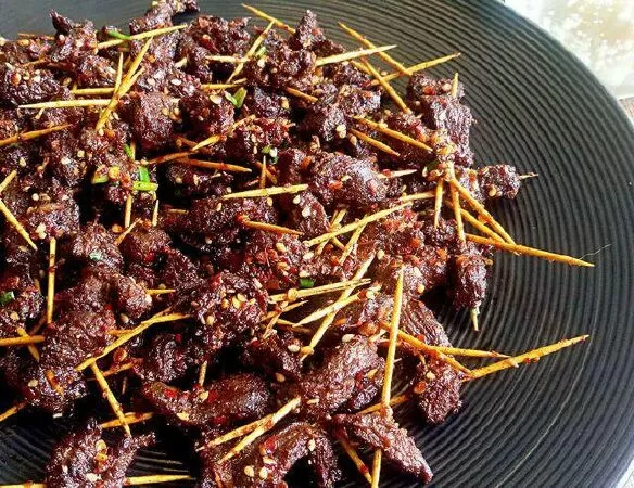 Thịt Bò xiên chiên Vừng