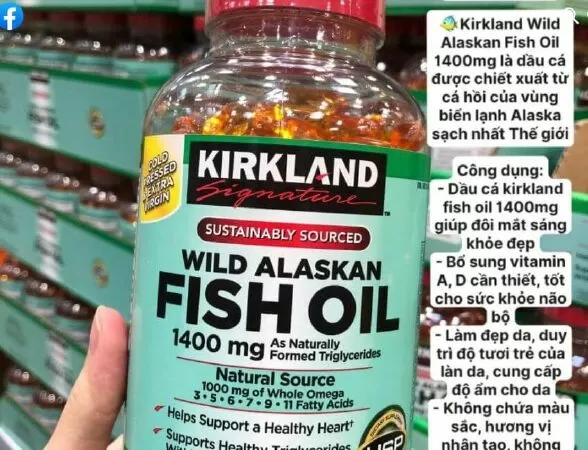 Dầu cá Alaska Kirkland Signature Wild Alaskan Fish Oil 1400mg