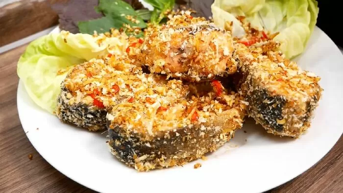 Cá tầm chiên muối sả