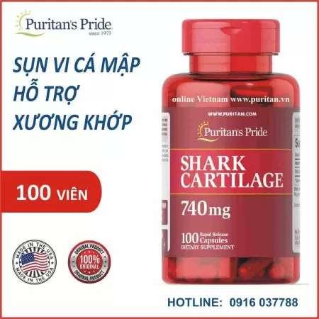 Sụn vi cá mập Shark Cartilage Puritan's Pride 740mg