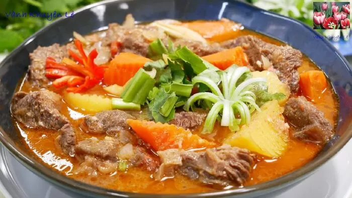 Bắp bò nấu pate gan
