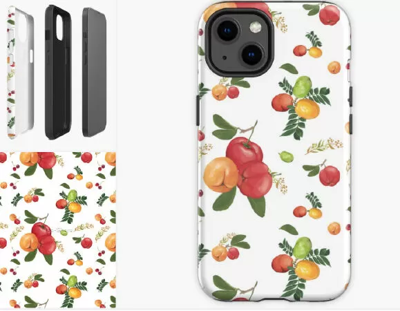 Ốp lưng chống sốc iPhone họa tiết trái sơ ri