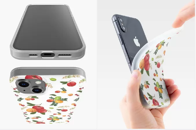 Ốp lưng iPhone nhựa dẻo họa tiết trái sơ ri