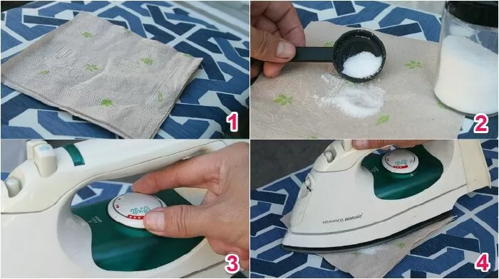 Làm sạch mặt bàn ủi