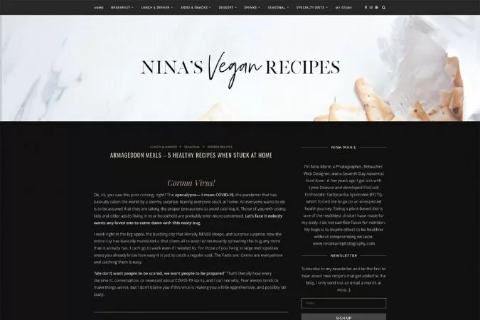 Nina’s Vegan Recipes