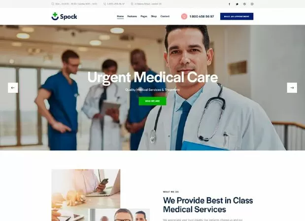 Spock – Medical Elementor Multi-skin WordPress Theme