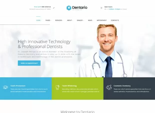 Dentario – Dentist, Medical & Healthcare WordPress Theme