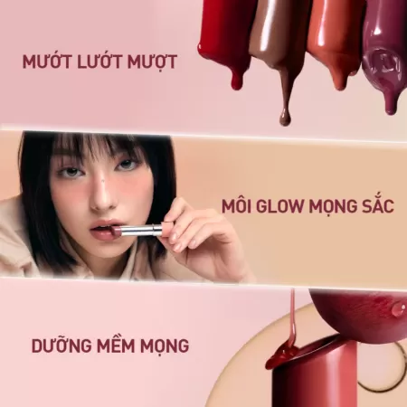 Son Bóng Dưỡng Môi 3CE Glazy Lip Glow