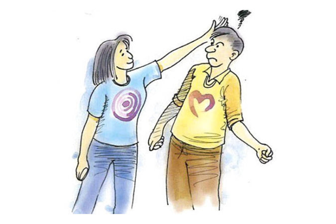 Rubbing someone else is rude