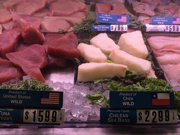 No fresh fish in a supermarket in USA
