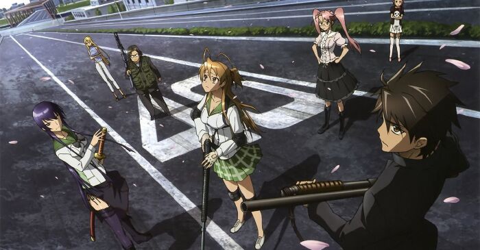 Best Zombie Anime: High School of the Dead (2010)