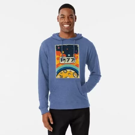 1977 abstract design with vintage style Lightweight Hoodie