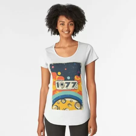 1977 abstract design with vintage style Premium Scoop T-Shirt