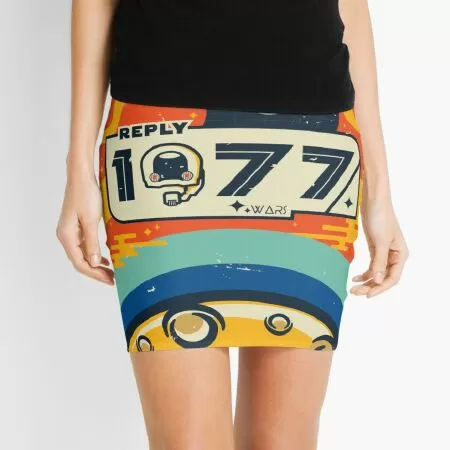 1977 abstract design with vintage style Mini Skirt