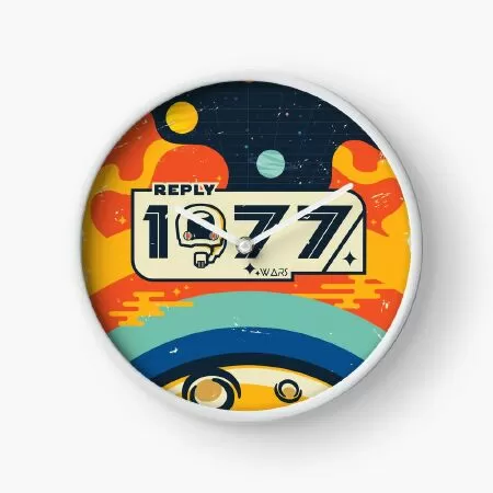 1977 abstract design with vintage style Clock