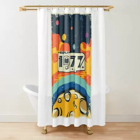 1977 abstract design with vintage style Shower Curtain