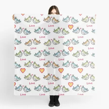 Love bird couple Patterns Scarf