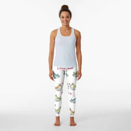 Love bird couple Patterns Leggings