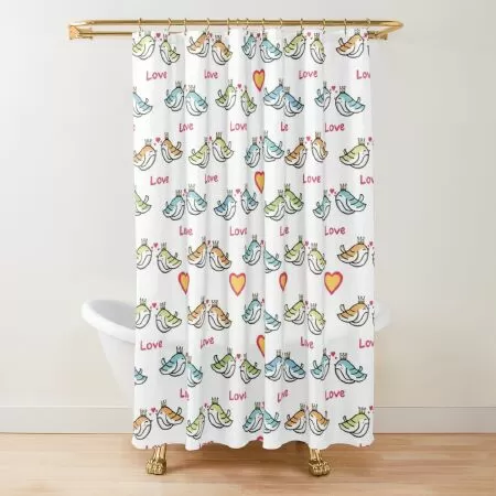 Love bird couple Patterns Shower Curtain