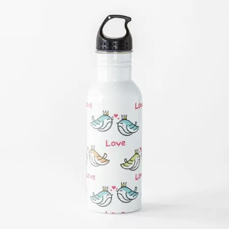 Love bird couple Patterns Water Bottle