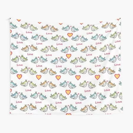 Love bird couple Patterns Tapestry