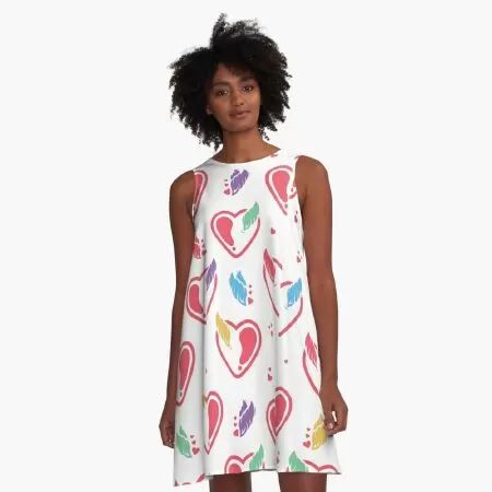 Valentine Seamless Patterns A-Line Dress