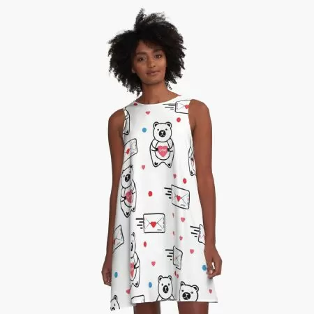 Valentine Seamless Patterns A-Line Dress