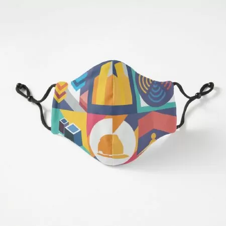 Geometric block abstract design Mask