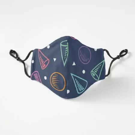Abstract design of circular and triangular block pattern Mask