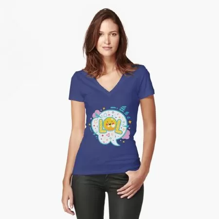 Laugh Out Loud Fitted V-Neck T-Shirt