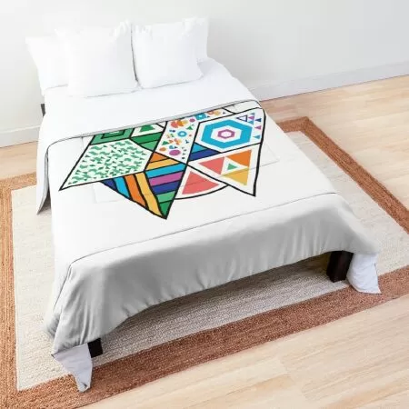 Design of a triangular and hexagonal block statue Comforter